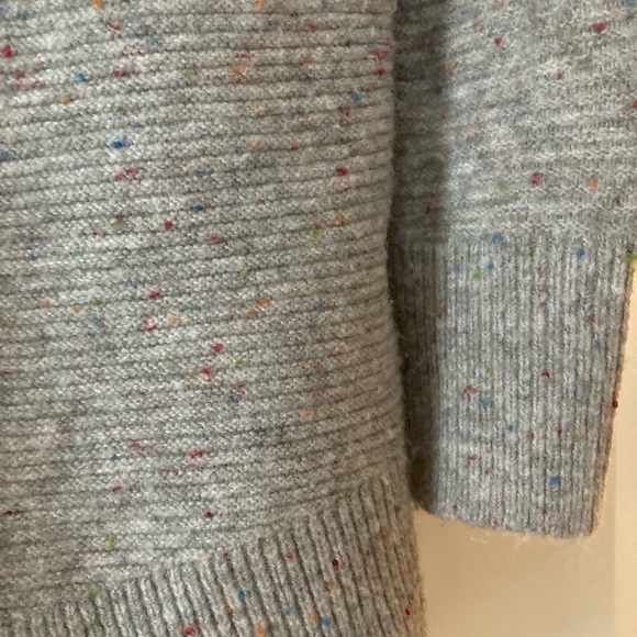 LOFT small sweater gray cowl neck ribbed - Picture 9 of 12